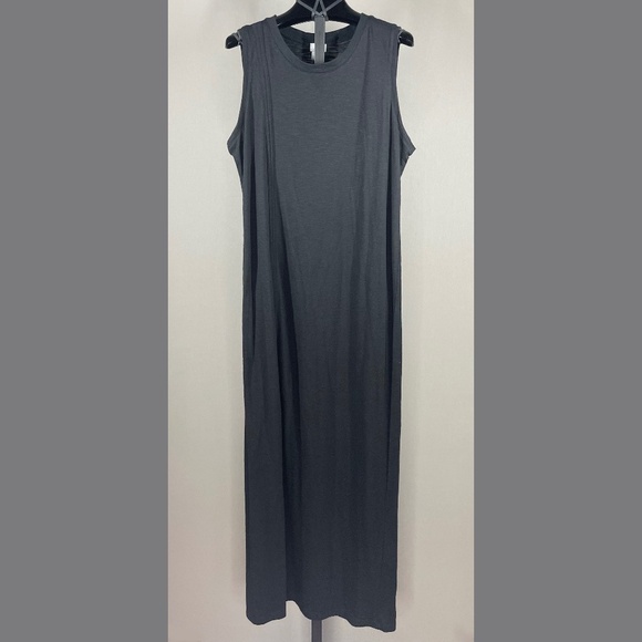 NEW Chicos Dress Womens 8 10 black maxi sheath casual classic - Picture 1 of 10